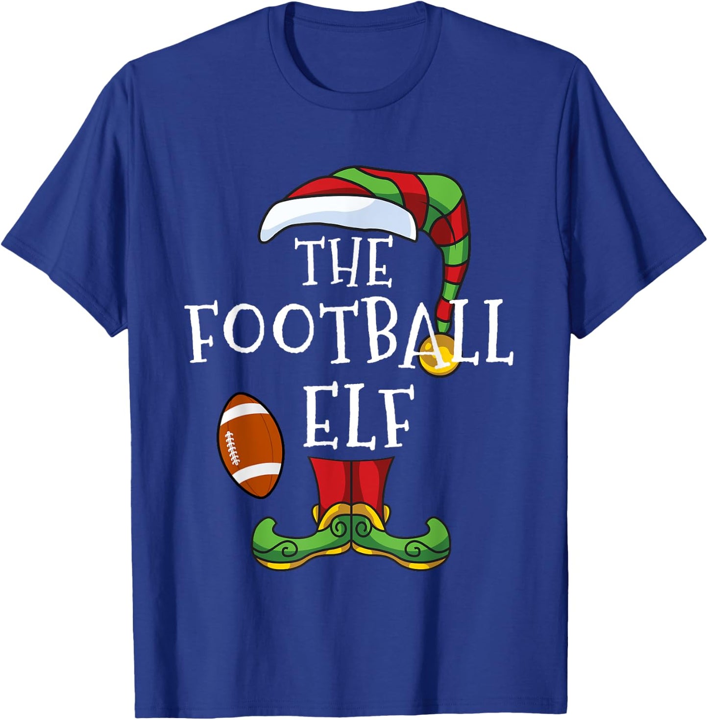 American Football Elf Family Matching Christmas Funny T-Shirt - T-Shirt | Royal
