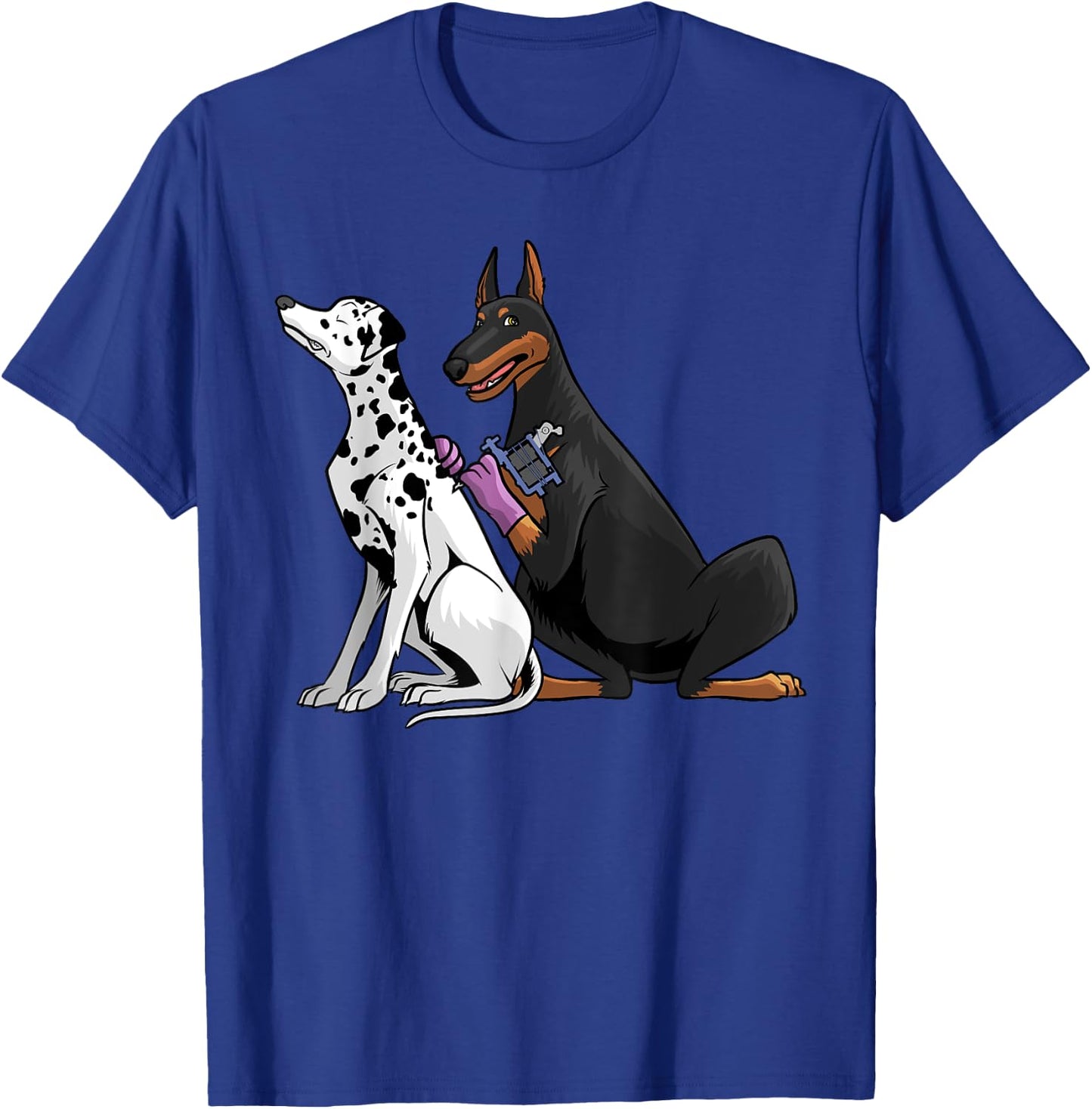 Cool Tattoo Artist Women Kids Dalmatian Doberman Dog T-Shirt - T-Shirt | Royal