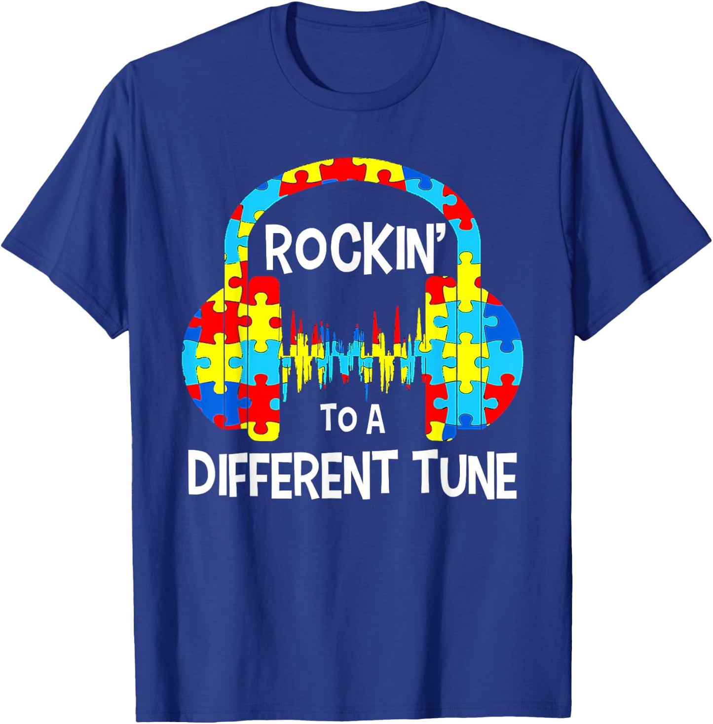 Autism Game - Rocking To A Different Tune For Gamer Boys T-Shirt - T-Shirt | Royal