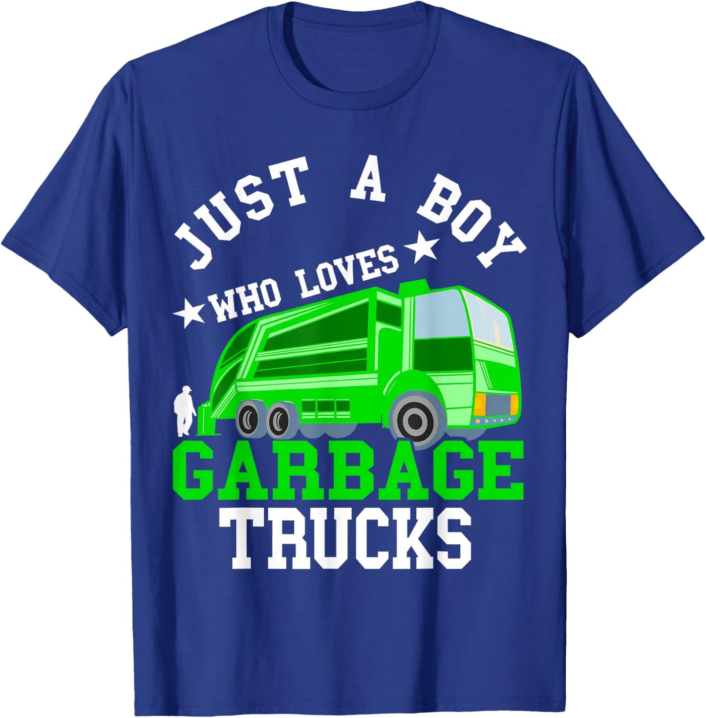 Rubbish Vehicle Boys Garbage Truck Rubbish Car Road Cleaner T-Shirt - T-Shirt | Royal