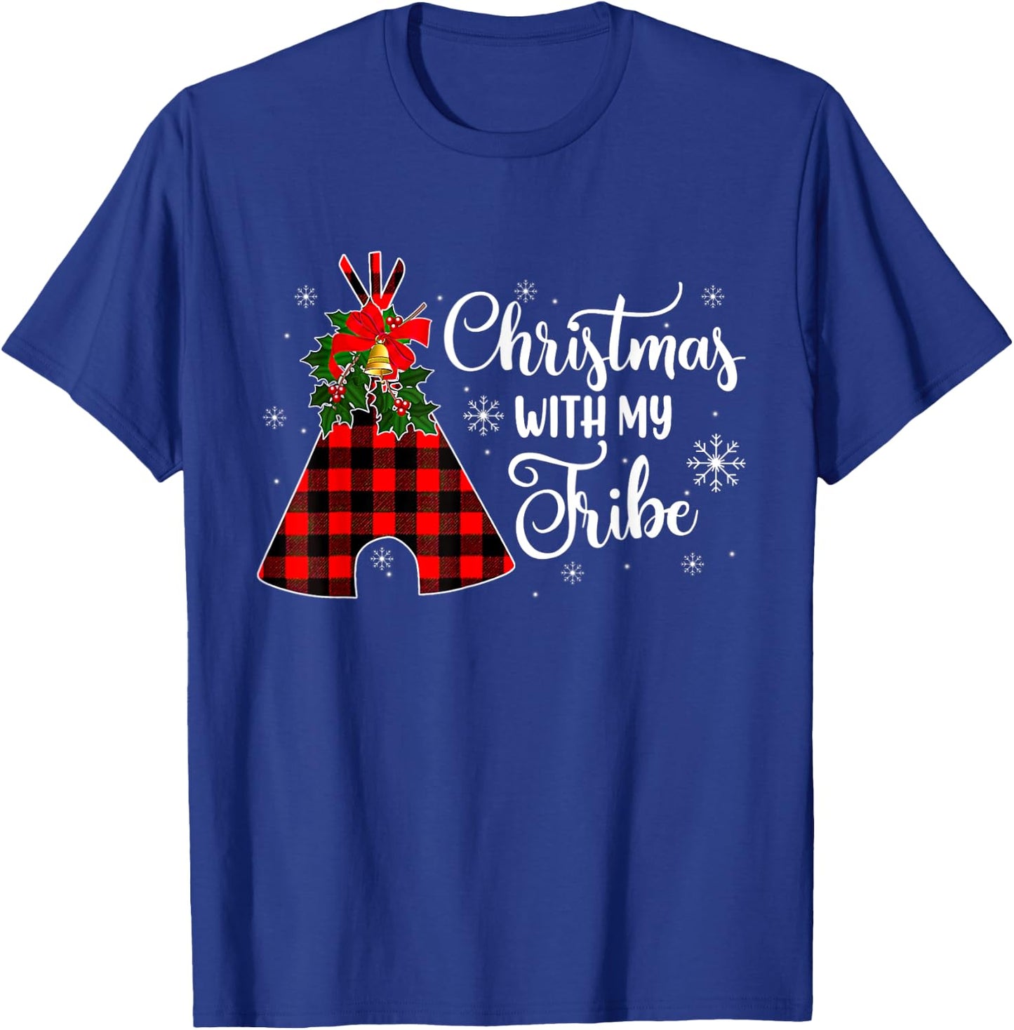 Christmas With My Tribe Buffalo Plaid Family Pajama T-Shirt - T-Shirt | Royal