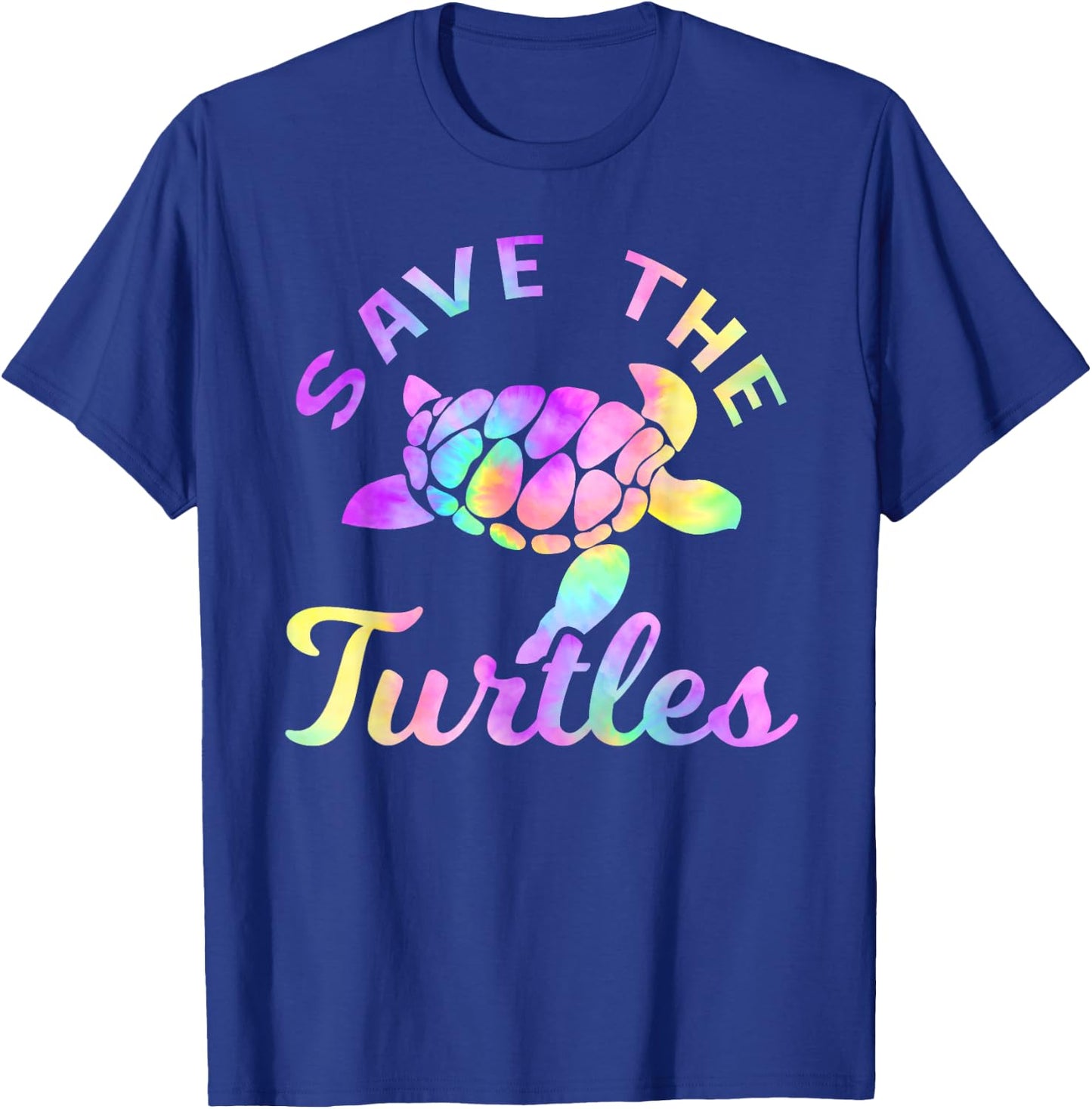 Save The Turtles Pastel Rainbow Tie Dye Turtle T-Shirt - T-Shirt | Royal
