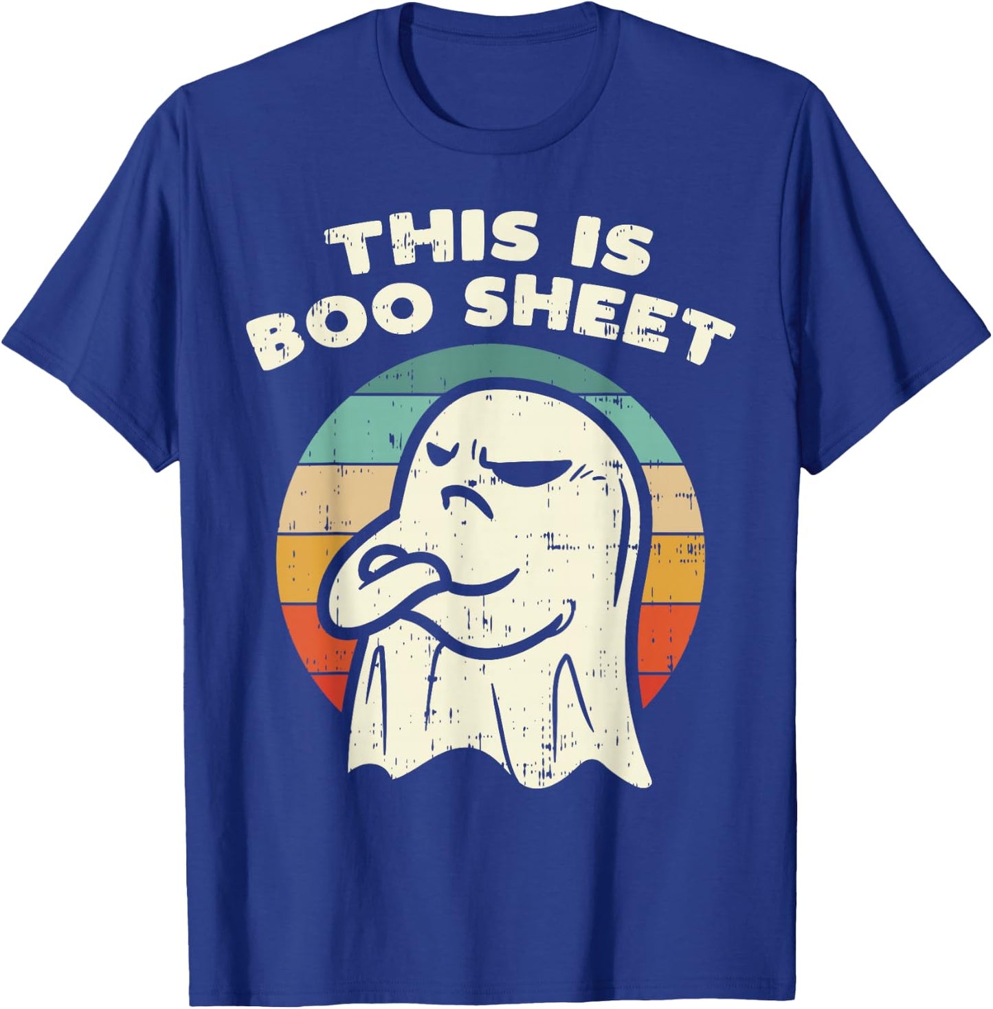 This Is Boo Sheet Ghost Retro Halloween Costume Men Women T-Shirt - T-Shirt | Royal