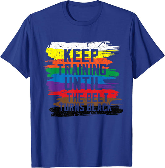 Black Belt Martial Art Training Karate Tae Kwon Do Kick T-Shirt - T-Shirt | Royal