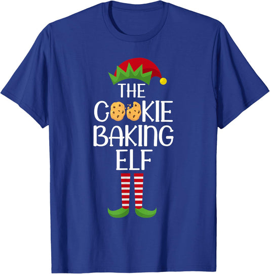 Elf Group Matching Family Xmas Costume The Cookie Baking Elf T-Shirt - T-Shirt | Royal