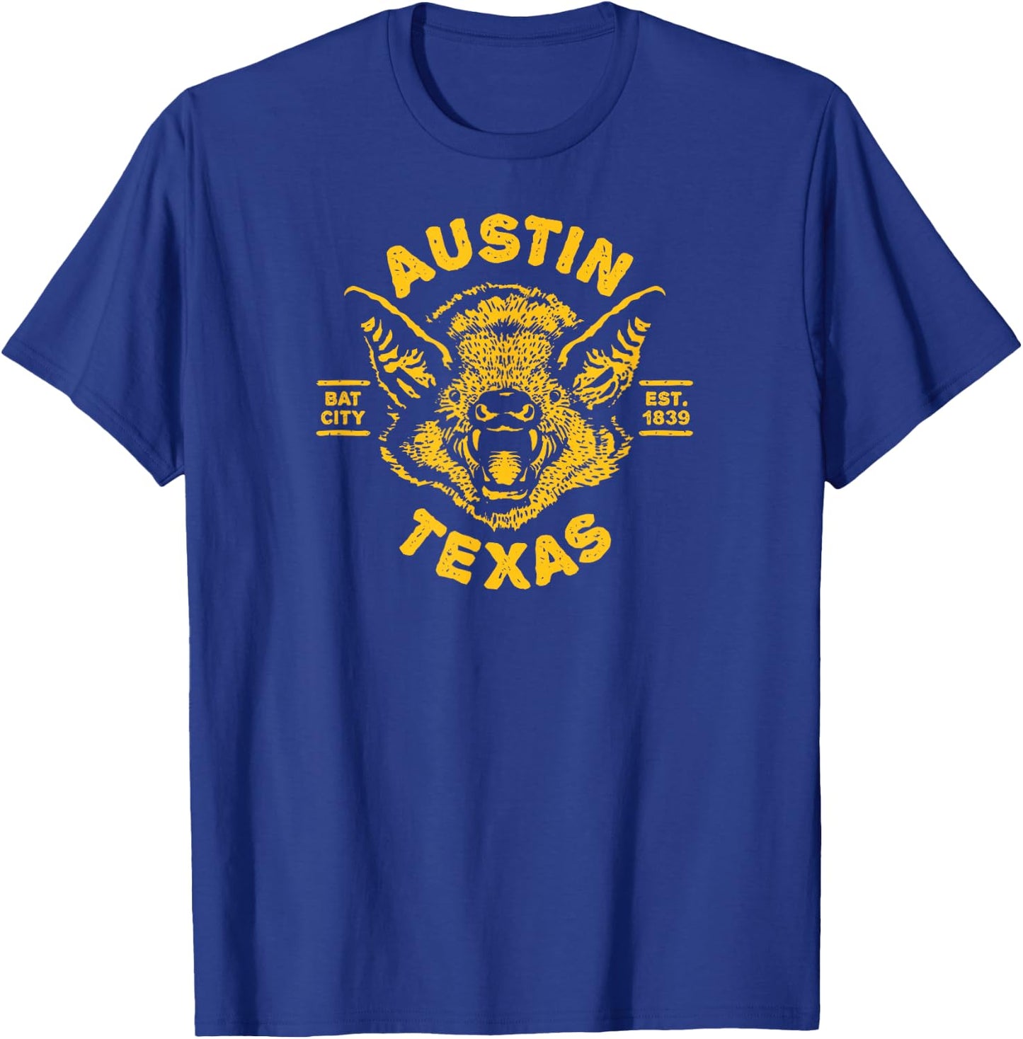 Austin BAT - Bat City Texas TX/Est Established 1839 Design T-Shirt - T-Shirt | Royal