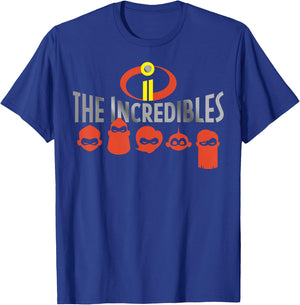 Disney Pixar Incredibles 2 Silhouette Faces Graphic T-Shirt - T-Shirt | Royal
