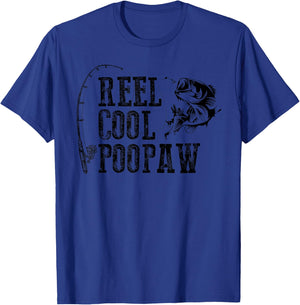 Poopaw Fishing: Reel Cool Poopaw Funny Gift T-Shirt - T-Shirt | Royal