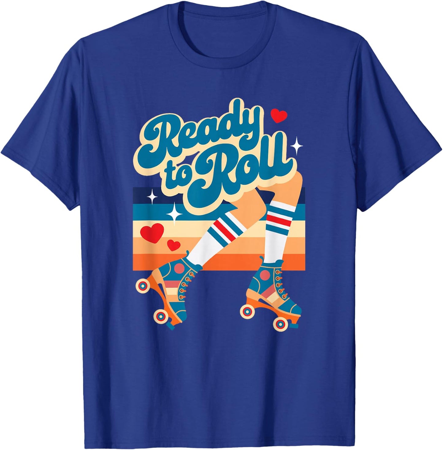 Retro Vintage Ready To Roll Roller Skate Design T-Shirt - T-Shirt | Royal