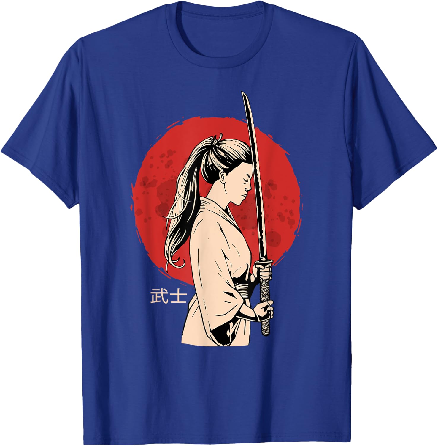 Ancient Japanese Geisha Samurai - Female Samurai - Katana T-Shirt - T-Shirt | Royal
