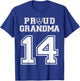 Custom Proud Football Grandma Number 14 Personalized Women T-Shirt - T-Shirt | Royal