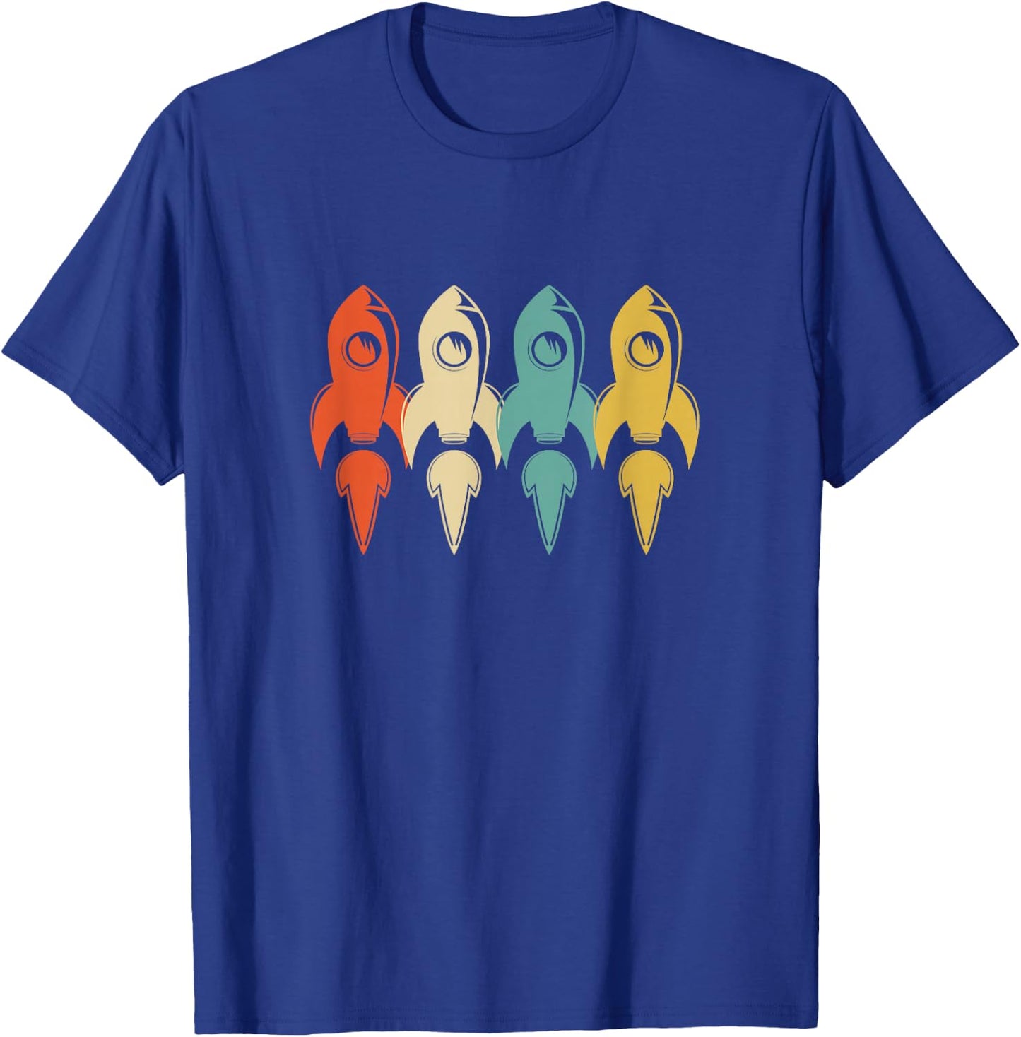 Vintage Retro Art Design Rocket Gift Fun T-Shirt - T-Shirt | Royal
