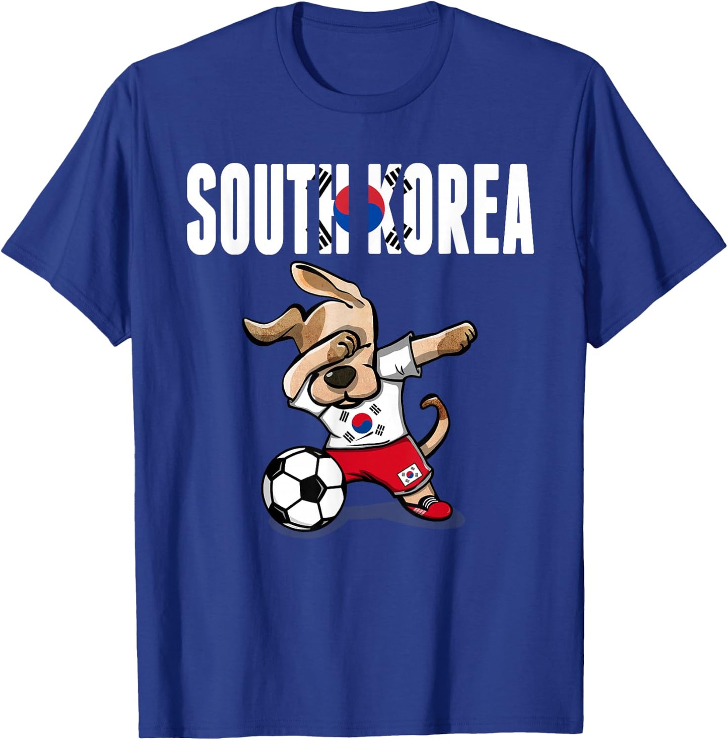 Dabbing Dog South Korea Soccer Fans Jersey Korean Football T-Shirt - T-Shirt | Royal