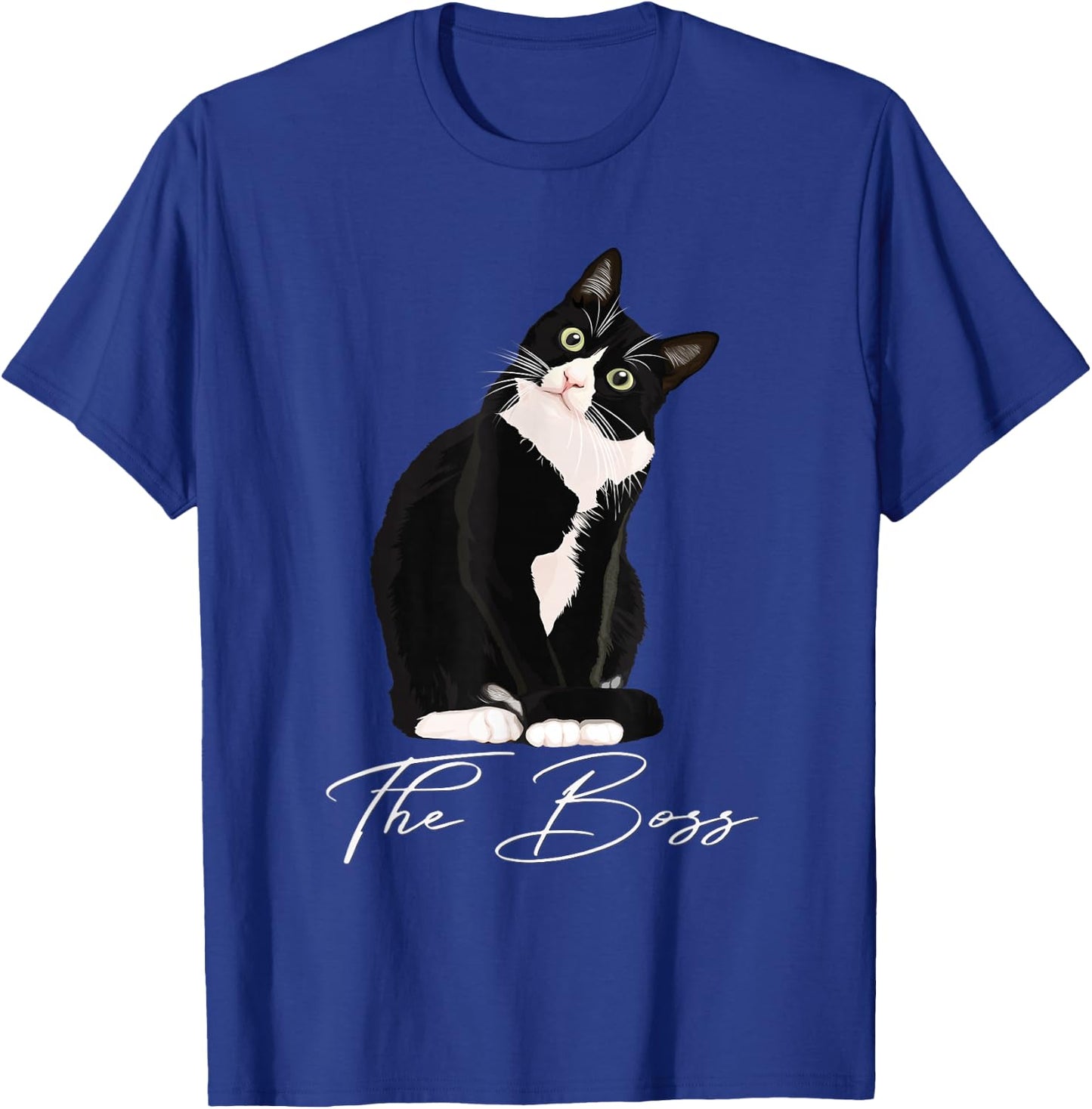 Boss Tuxedo Cat Lovers Funny Shirt for Mom Dad Gift T-Shirt - T-Shirt | Royal