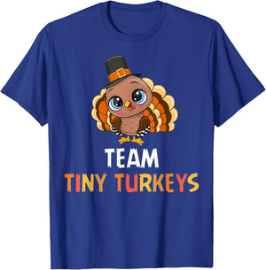 Turkey Thanksgiving Team Tiny Turkeys Nurse Fall NICU Nurse T-Shirt - T-Shirt | Royal