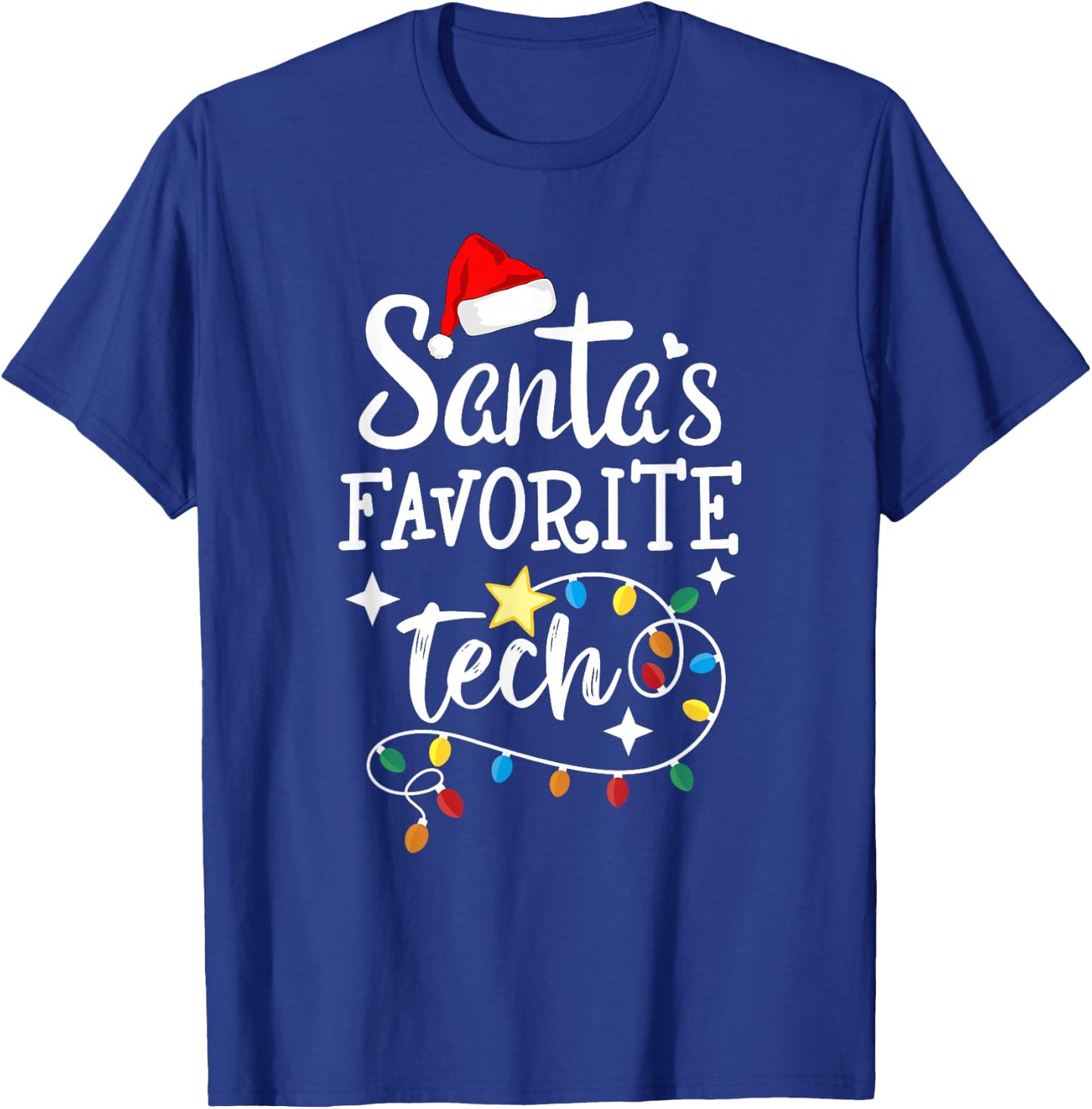 Santa's Favorite Tech - Merry Christmas Medical Technician T-Shirt - T-Shirt | Royal