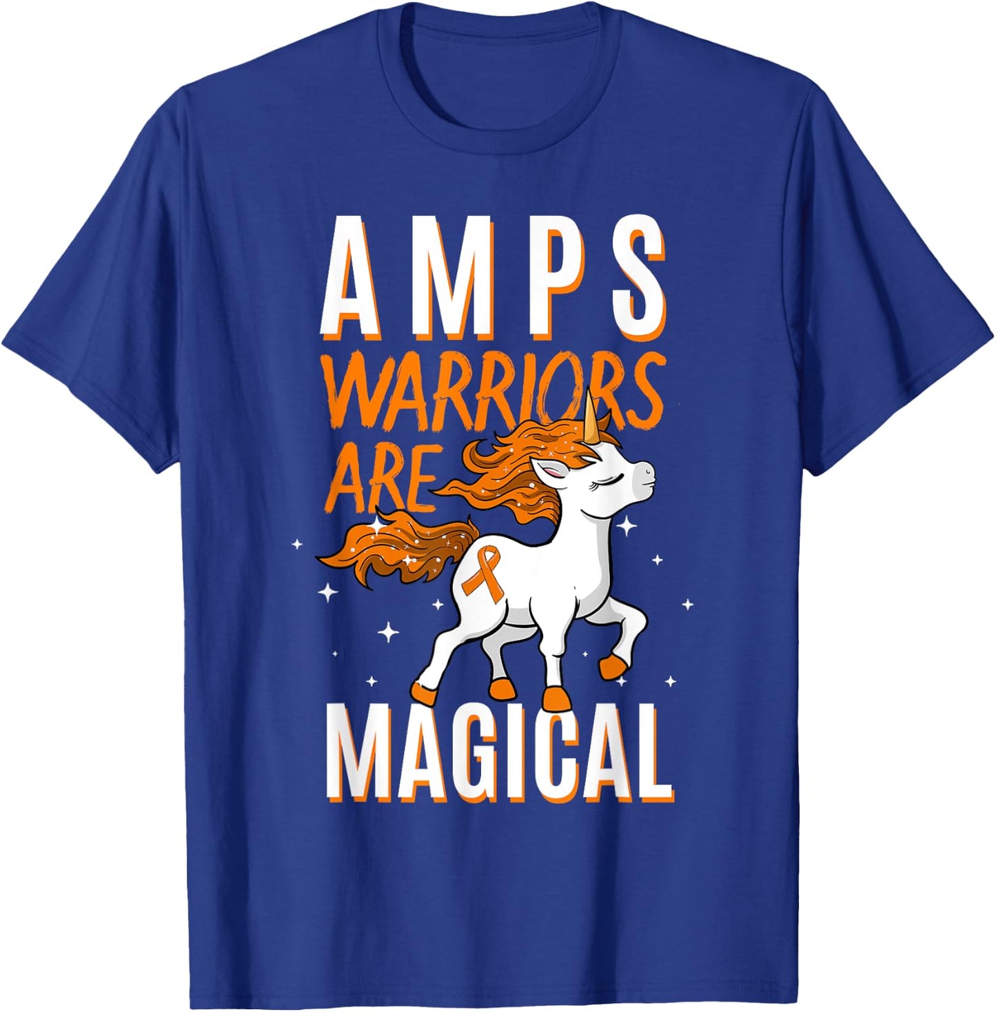 AMPS Warrior Amplified Pain Syndrome Awareness Unicorn Lover T-Shirt - T-Shirt | Royal