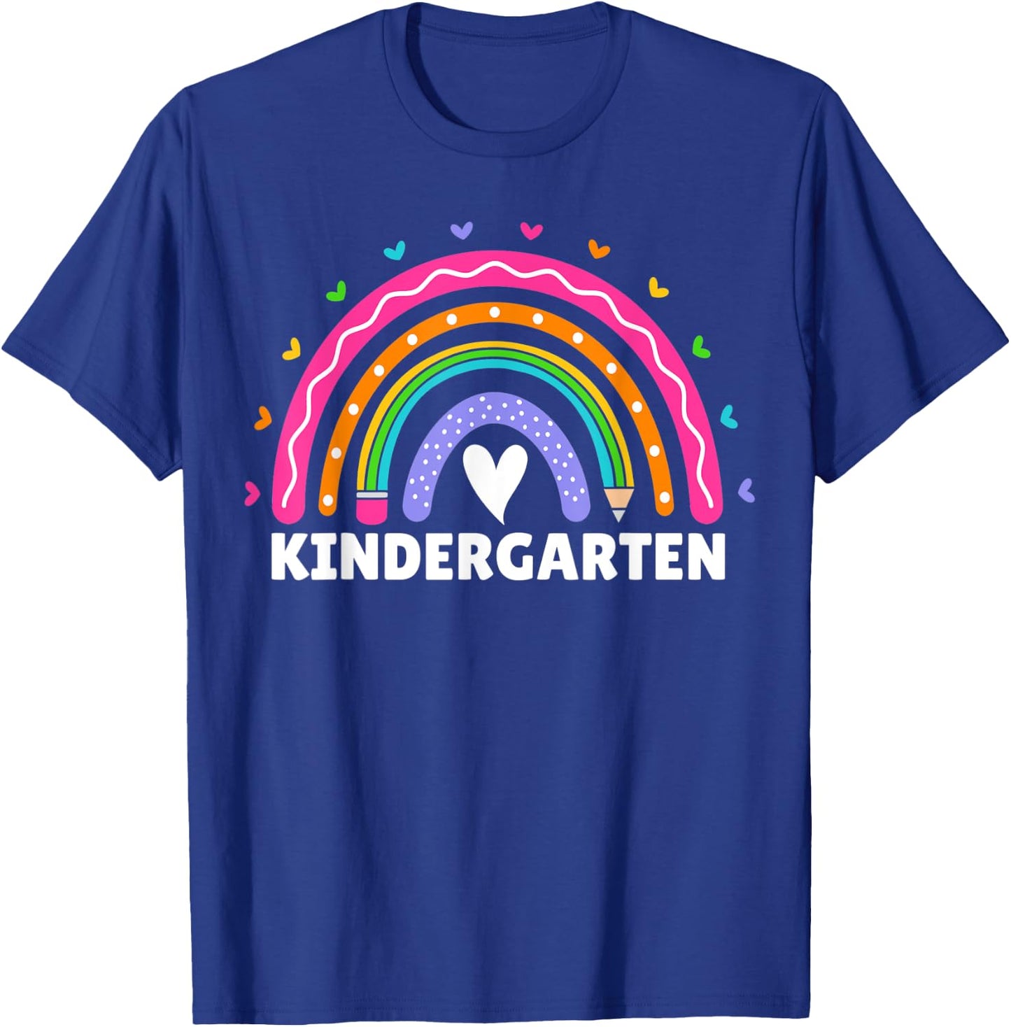Kindergarten Rainbow For Girls Women Teacher Kinder Squad T-Shirt - T-Shirt | Royal