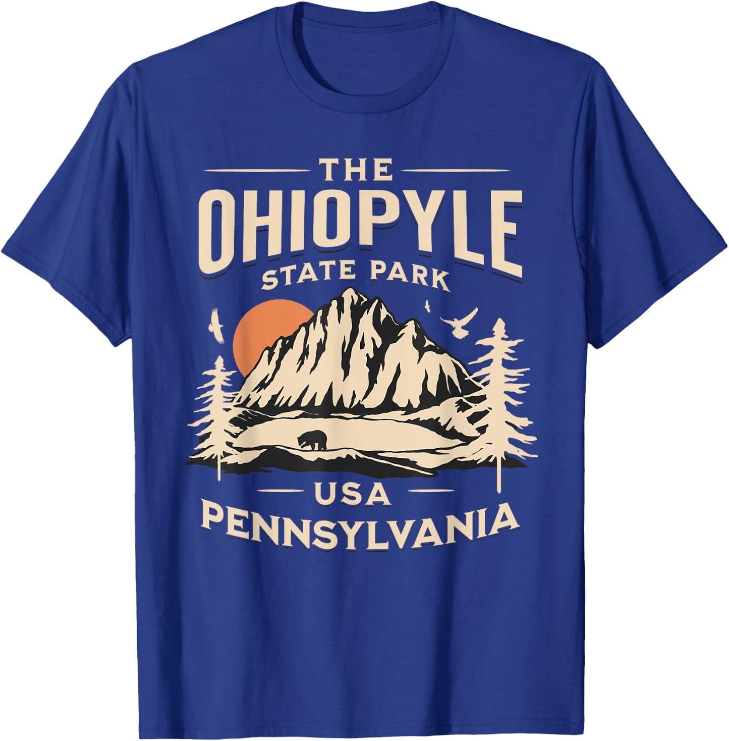 Ohiopyle State Park Pennsylvania Hike Outdoors Vintage T-Shirt - T-Shirt | Royal