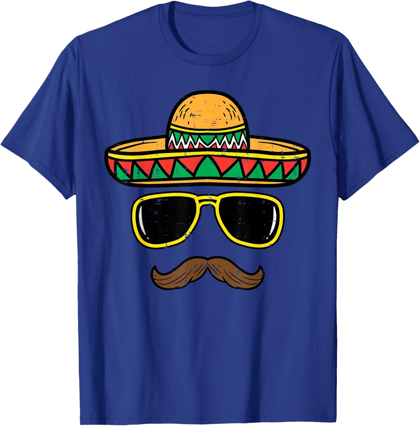 Sombrero Face Cinco De Mayo Mexican Fiesta Party Kids Boys T-Shirt - T-Shirt | Royal