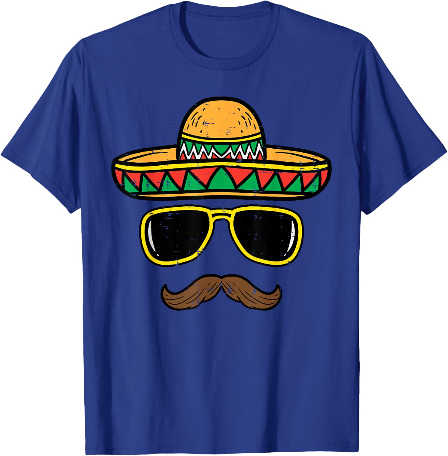 Sombrero Face Cinco De Mayo Mexican Fiesta Party Kids Boys T-Shirt - T-Shirt | Royal