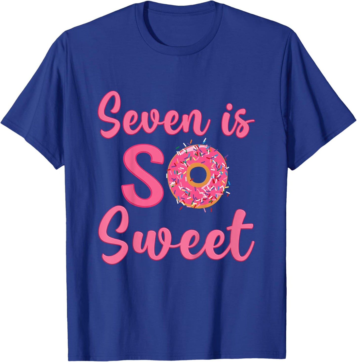 7th Donut Birthday Party Seven Year Old Sweet Girl T-Shirt - T-Shirt | Royal