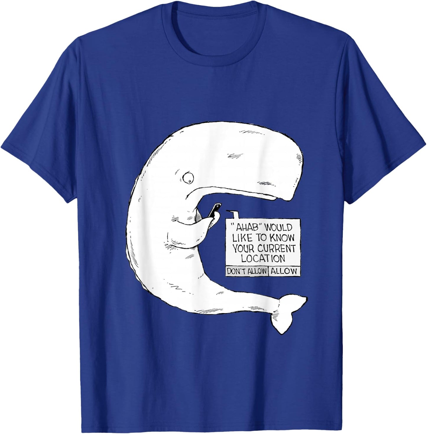 Speed Bump Funny Moby Dick Cartoon T-Shirt - T-Shirt | Royal