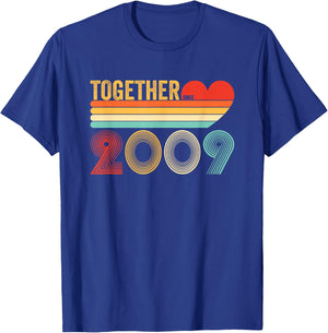 Together Since 2009 Retro Couple 13th Anniversary Shirt T-Shirt - T-Shirt | Royal