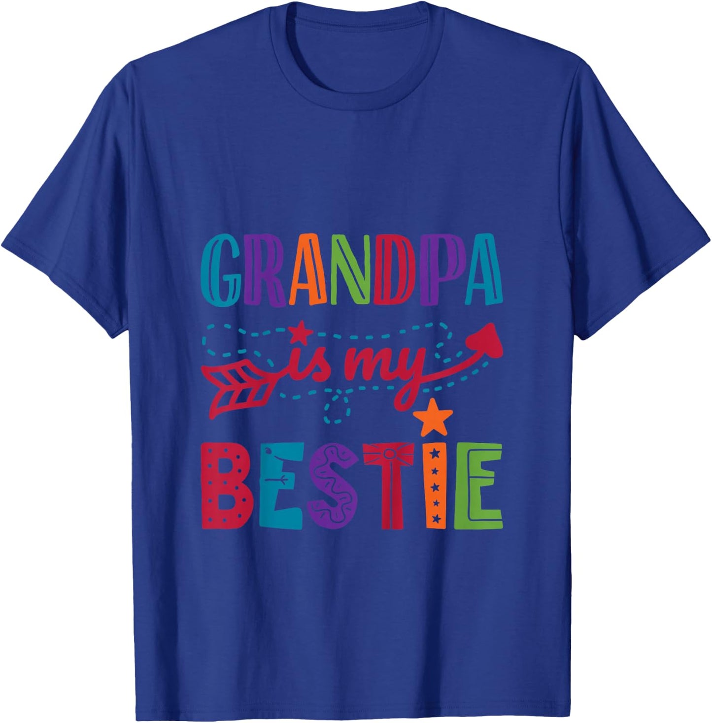 Grandpa Is My Bestie Grandparent Girl Papa Boy Toddler T-Shirt - T-Shirt | Royal
