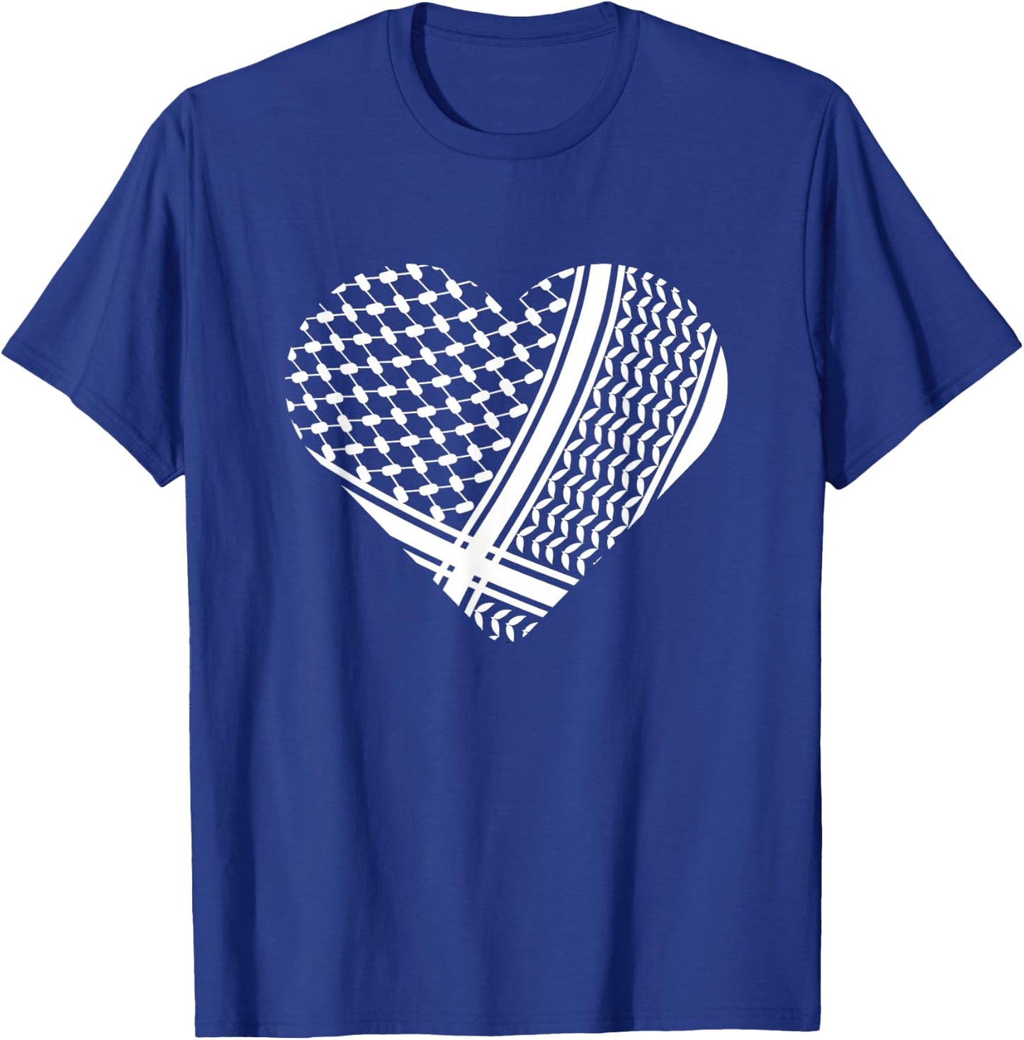 Palestine Palestinian White Hatta in Heart Shape T-Shirt - T-Shirt | Royal