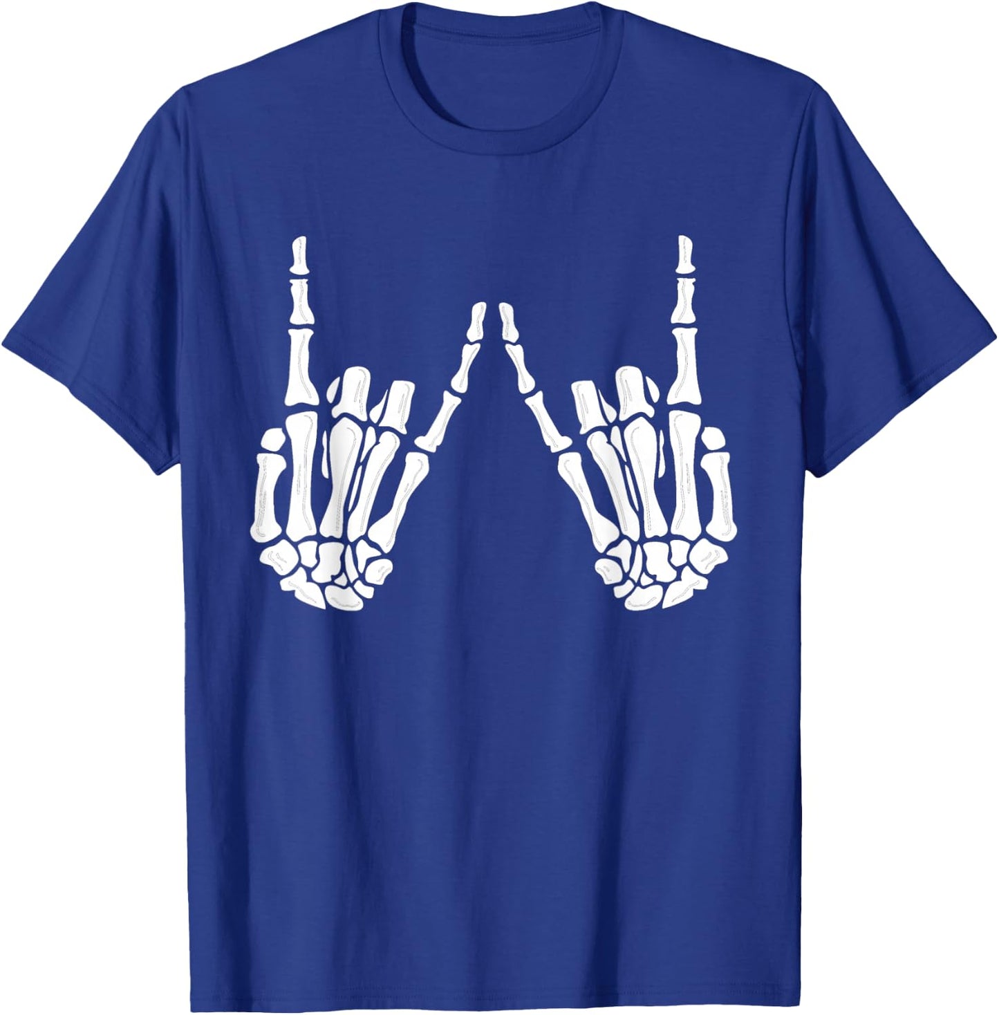 Skeleton Hands Gothic Rocker Hands Halloween Rock Music T-Shirt - T-Shirt | Royal
