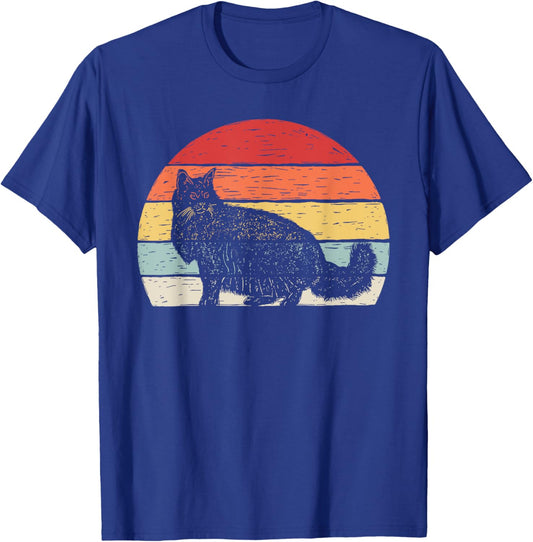 Vintage Retro Norwegian Forest Cat Women Kids T-Shirt - T-Shirt | Royal