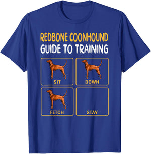Redbone Coonhound Guide To Training Dog Obedience Men Women Kids T-Shirt - T-Shirt | Royal