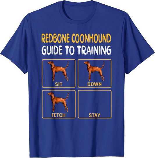 Redbone Coonhound Guide To Training Dog Obedience Men Women Kids T-Shirt - T-Shirt | Royal