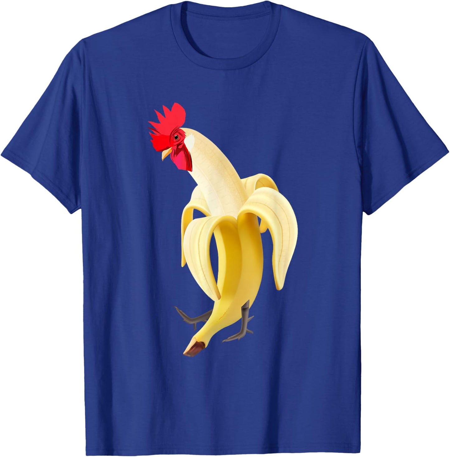Funny Rooster Cockerel Chicken in Banana T-Shirt - T-Shirt | Royal