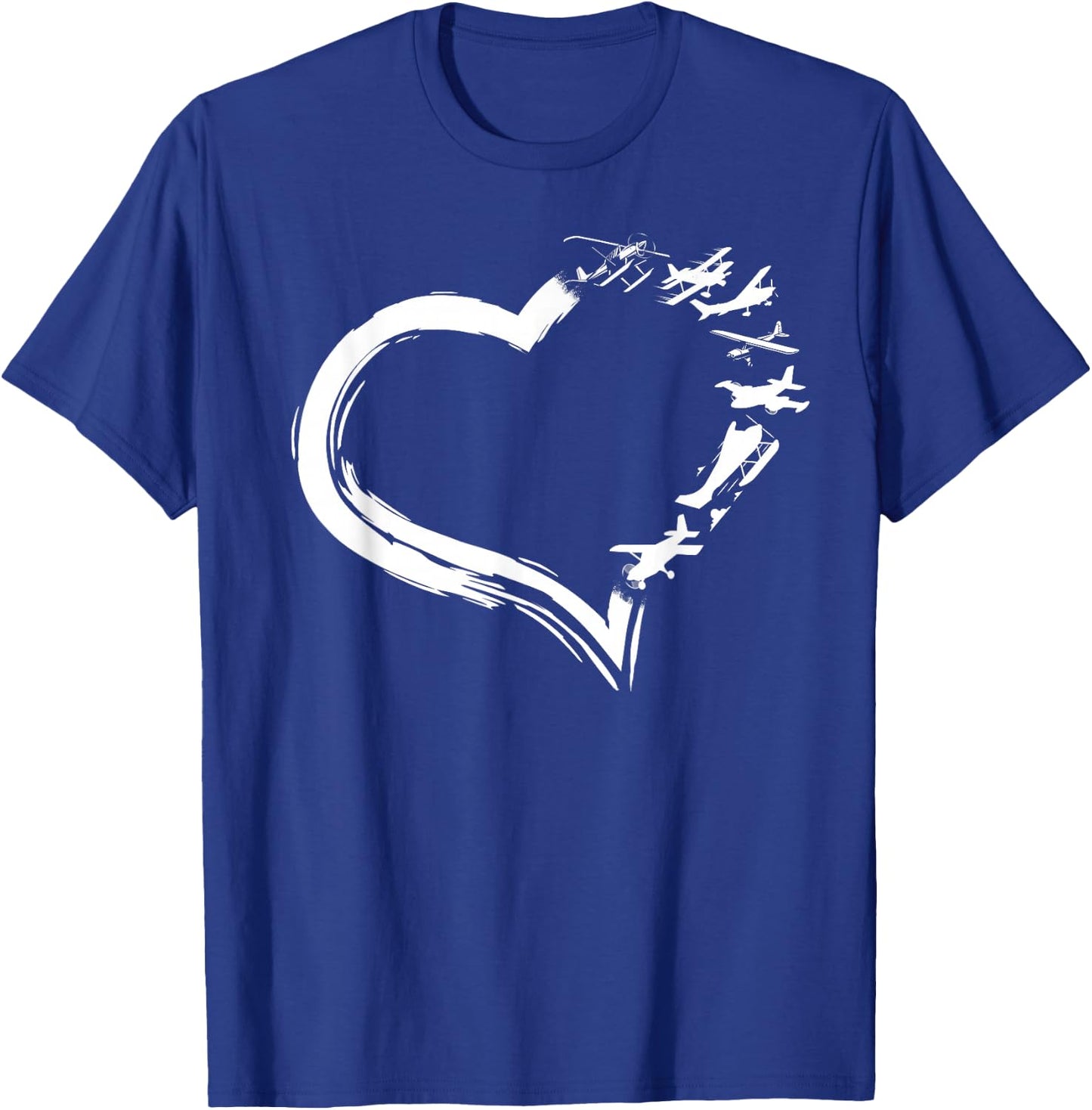 Airplane Pilot Heart Vintage T-Shirt - T-Shirt | Royal