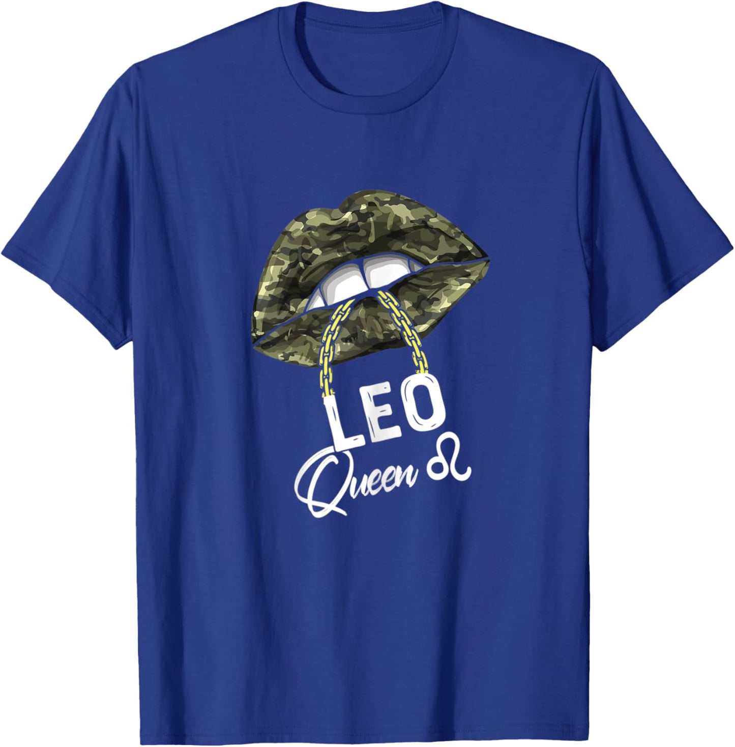 Army Leo Queen Lips Camouflage Military Green T-Shirt - T-Shirt | Royal