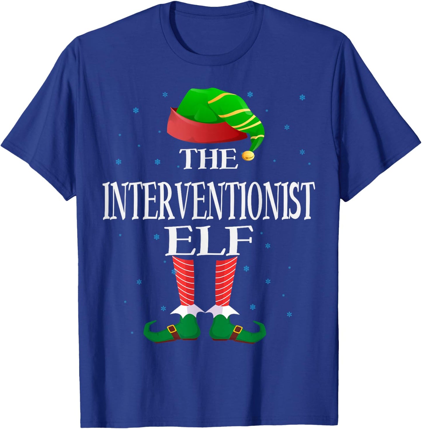 Interventionist Elf Funny Matching Pajama Group Christmas T-Shirt - T-Shirt | Royal