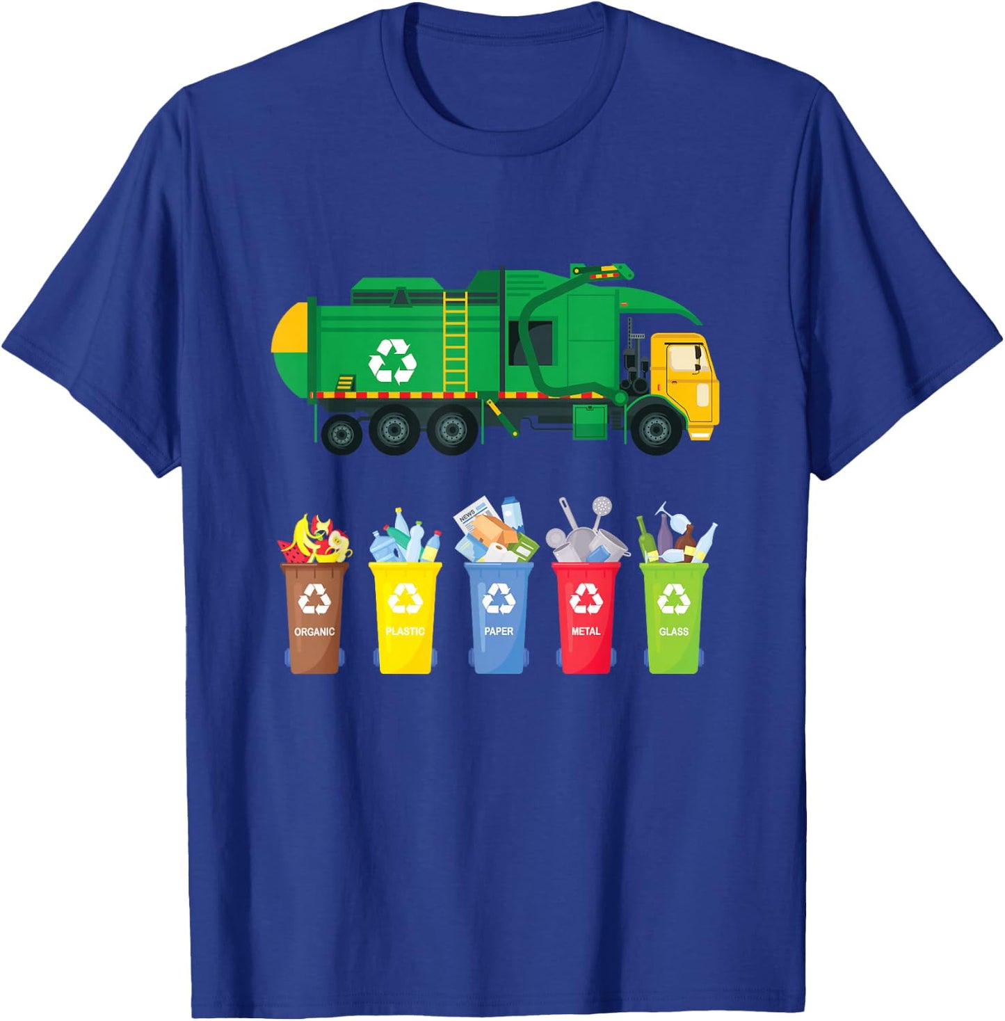 Recycling Trash Truck Kids Garbage Truck T-Shirt - T-Shirt | Royal