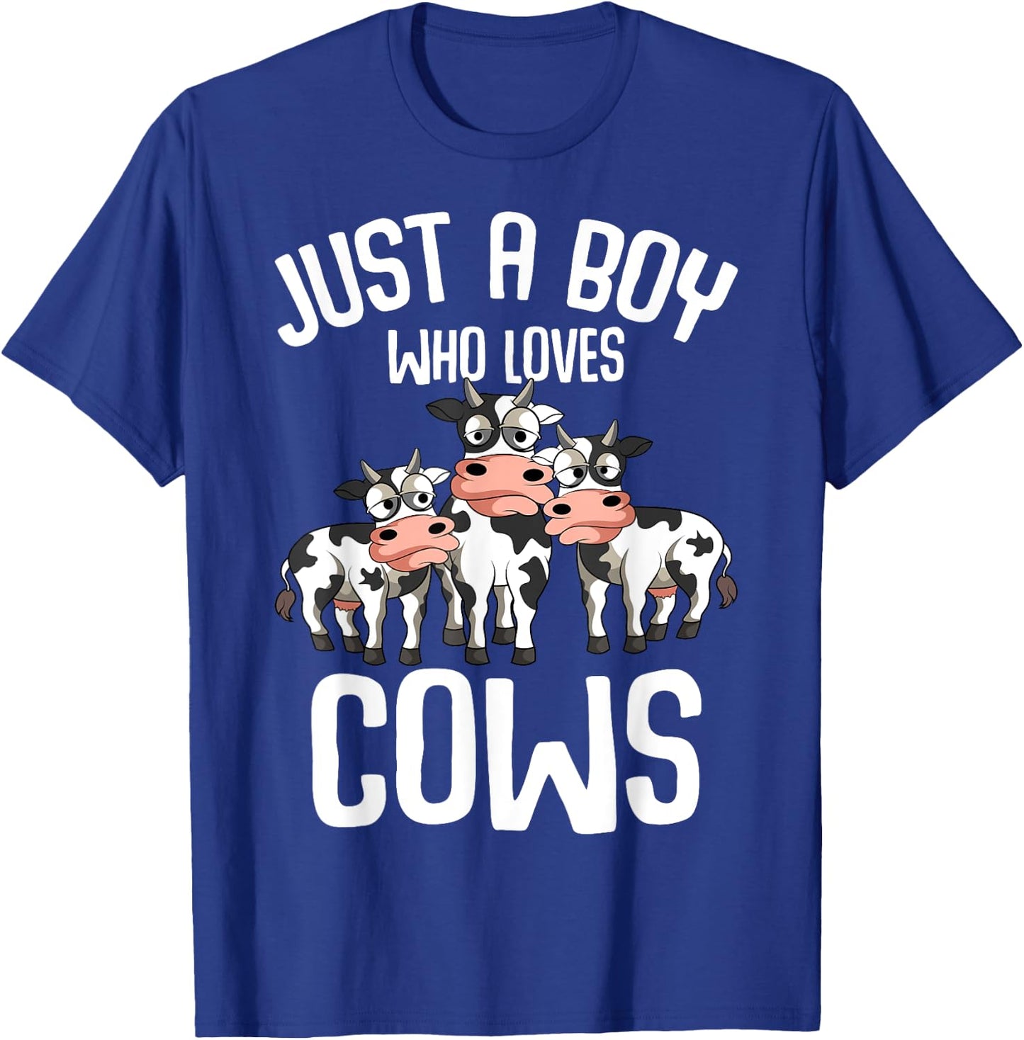 Just A Boy Who Loves Cows Farmers Cow Kids Toddler Boys T-Shirt - T-Shirt | Royal