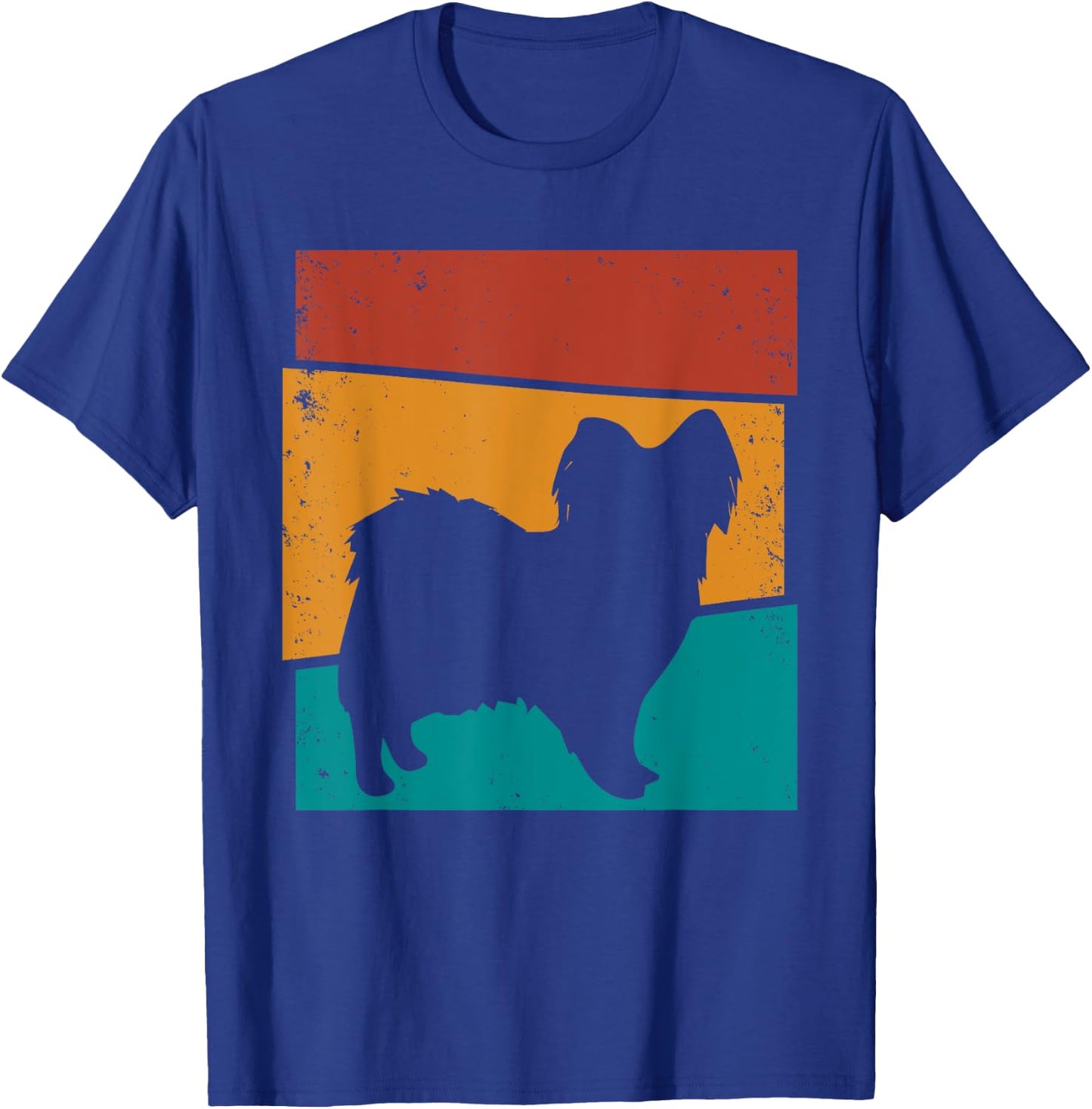 Retro Papillon Dog I Papillon Art I Papillon Dog T-Shirt - T-Shirt | Royal