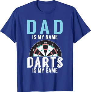 Dad is my Name Darts is my Game Pub Dart Player T-Shirt - T-Shirt | Royal