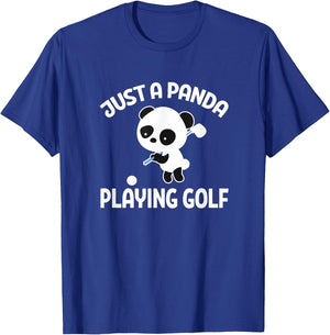 Panda Golfing Golfer Just A Panda Playing Golf T-Shirt - T-Shirt | Royal