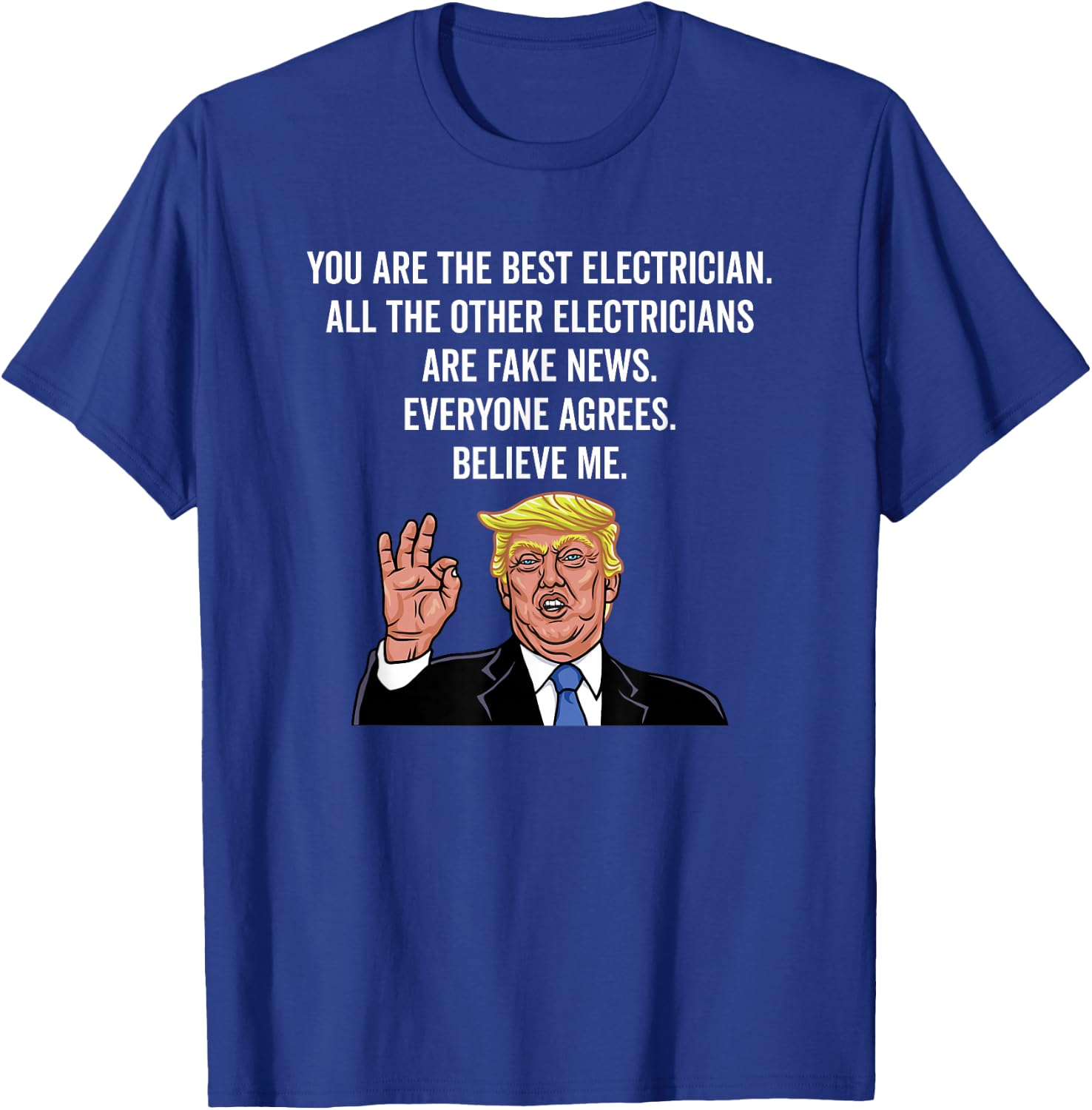 Funny Electrician Designs Men's Black Funny Trump Electrician Lineman T-Shirt - T-Shirt | Royal
