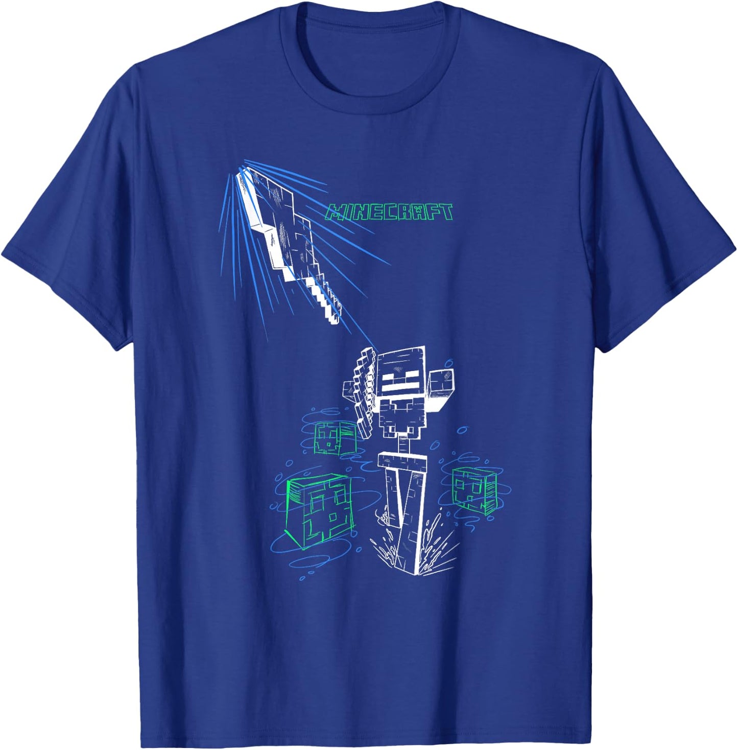 Minecraft Skeleton Arrow Shot Logo T-Shirt - T-Shirt | Royal