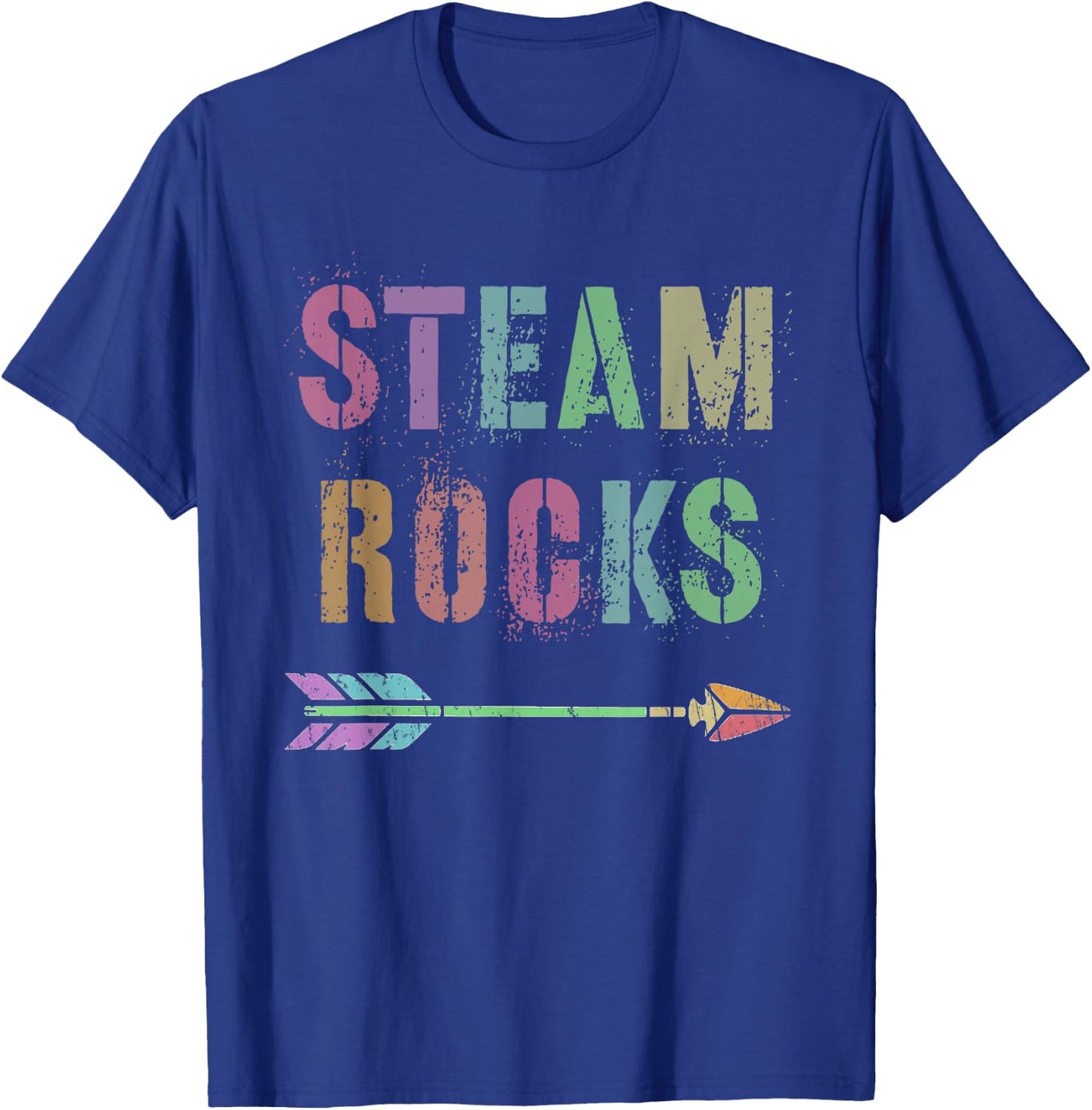 Teaching STEAM ROCKS Science Technology STEM Teacher Squad T-Shirt - T-Shirt | Royal