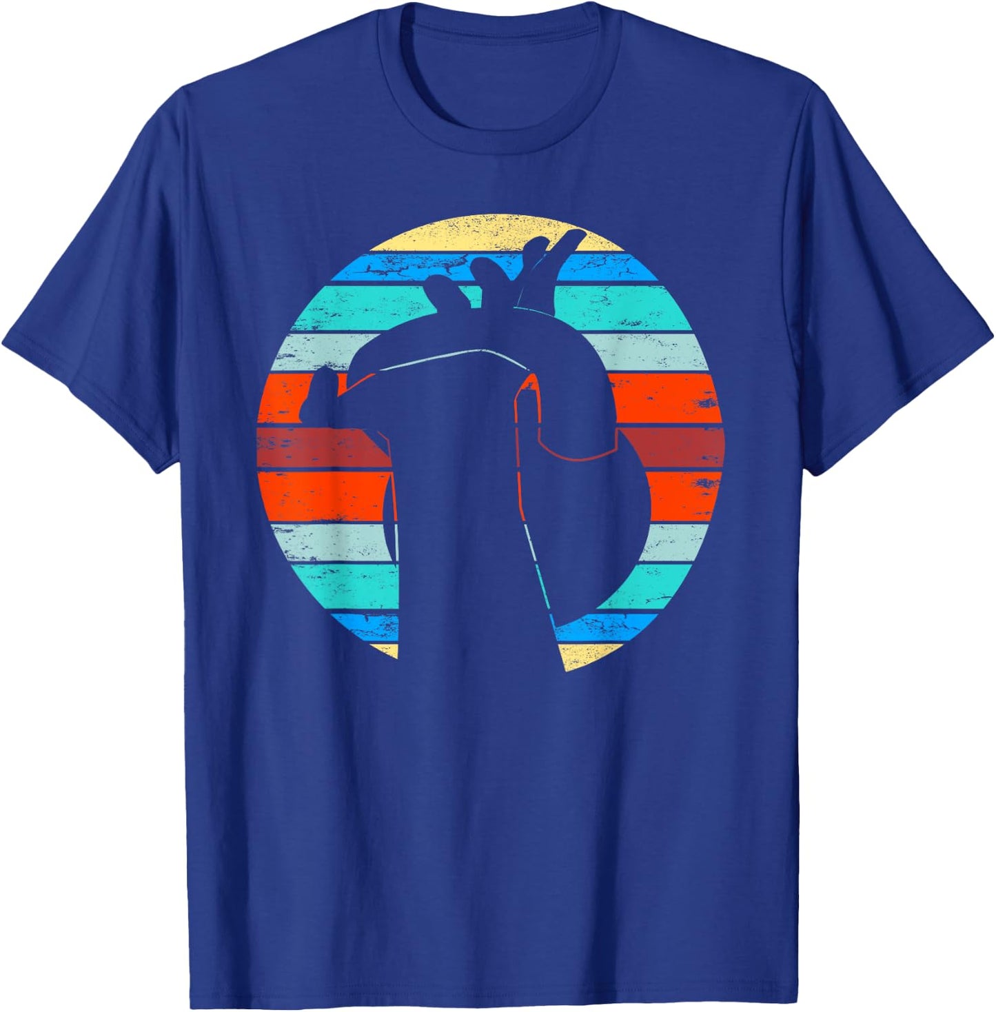 Vintage Workout Kettlebell Retro Sunset Gym Fitness Gift T-Shirt - T-Shirt | Royal