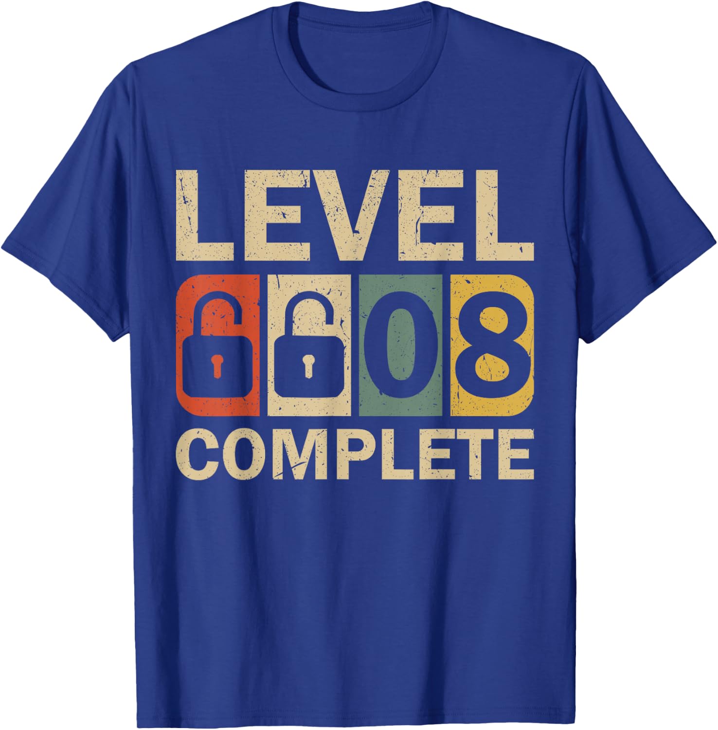 Level 8 Complete for Couples Funny 8th Wedding Anniversary T-Shirt - T-Shirt | Royal
