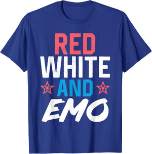 Red White And Emo 4th Of July Merica USA American Emo Women Men T-Shirt - T-Shirt | Royal