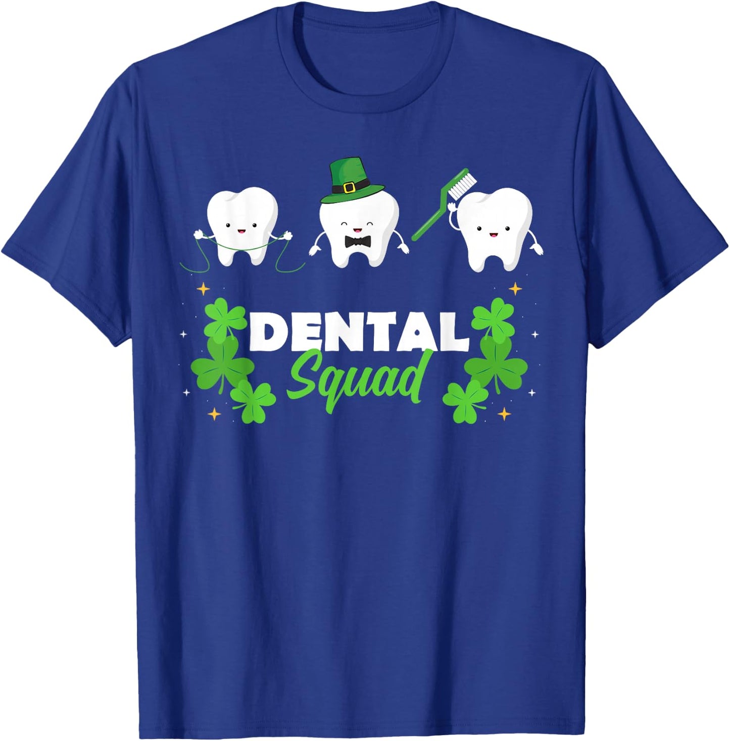 Dental Squad Cute Tooth St Patrick's Day Gift T-Shirt - T-Shirt | Royal